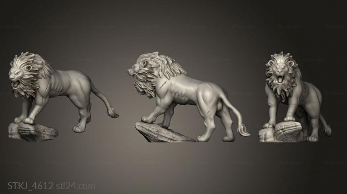 Animal figurines (Lion Tower Sept Companion, STKJ_4612) 3D models for cnc