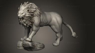 Animal figurines (Lion Tower Sept Companion, STKJ_4612) 3D models for cnc