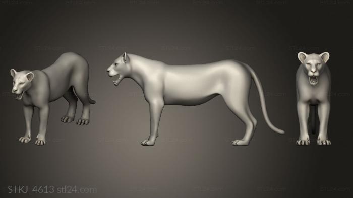 Animal figurines (Lioness mesh, STKJ_4613) 3D models for cnc