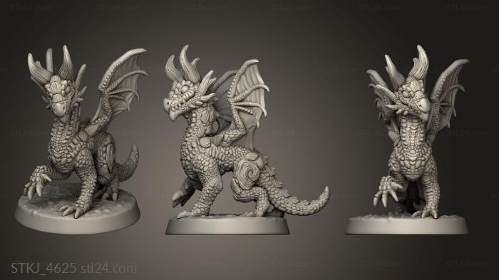 Animal figurines (Lost Dragon Wyrmlings From Wyrmling, STKJ_4625) 3D models for cnc