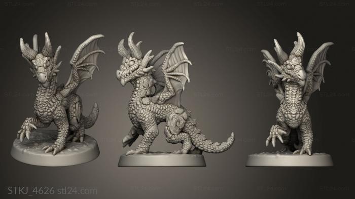 Animal figurines (Lost Dragon Wyrmlings Wyrmling, STKJ_4626) 3D models for cnc