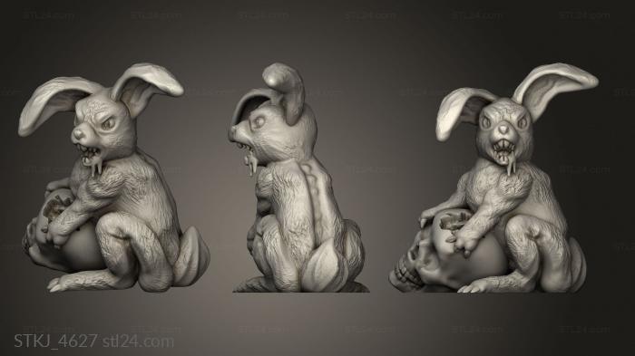 Animal figurines (lost folders easter bunny, STKJ_4627) 3D models for cnc