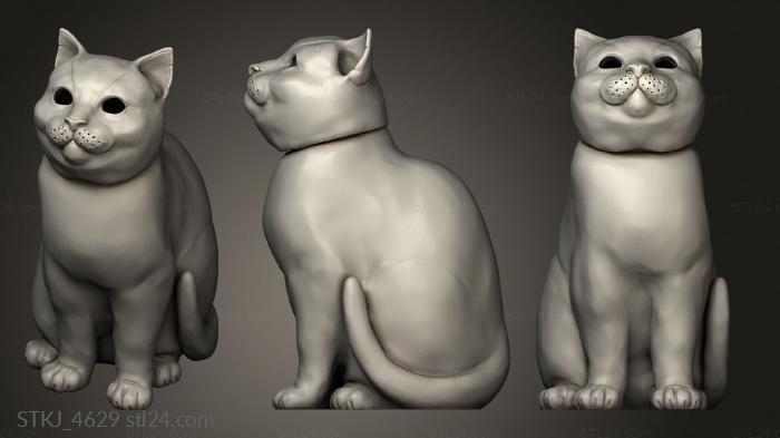 Animal figurines (Loubie wizard cat back, STKJ_4629) 3D models for cnc