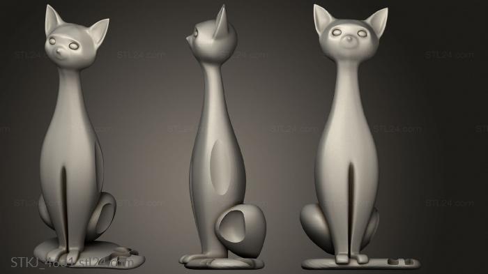 Animal figurines (LOVE Chat cat, STKJ_4631) 3D models for cnc