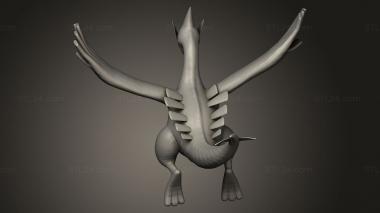 Animal figurines (Lugia Pose, STKJ_4638) 3D models for cnc