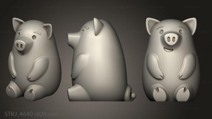 Animal figurines (LUPITA PIGGY BANK CHALLENGE PIG LG Sep, STKJ_4640) 3D models for cnc