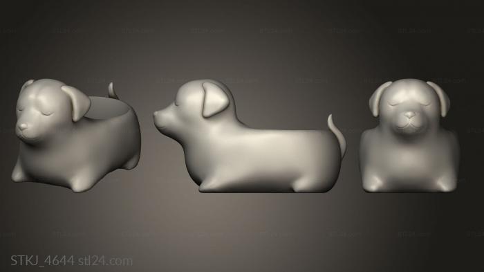 Animal figurines (Perro Medida, STKJ_4644) 3D models for cnc