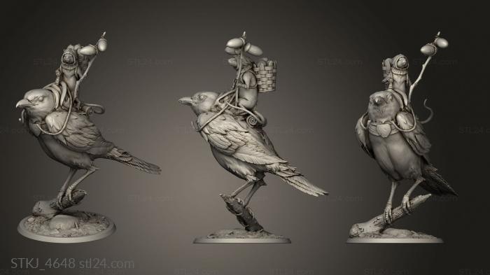 Animal figurines (Magpie Perch, STKJ_4648) 3D models for cnc