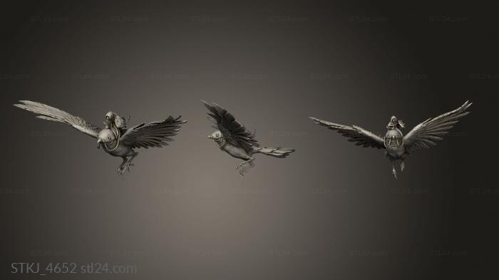 Animal figurines (Magpie Takeoff Mounted, STKJ_4652) 3D models for cnc