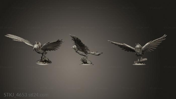 Animal figurines (Magpie Takeoff Saddle, STKJ_4653) 3D models for cnc