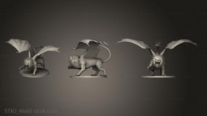 Animal figurines (manticore terrestrial, STKJ_4660) 3D models for cnc