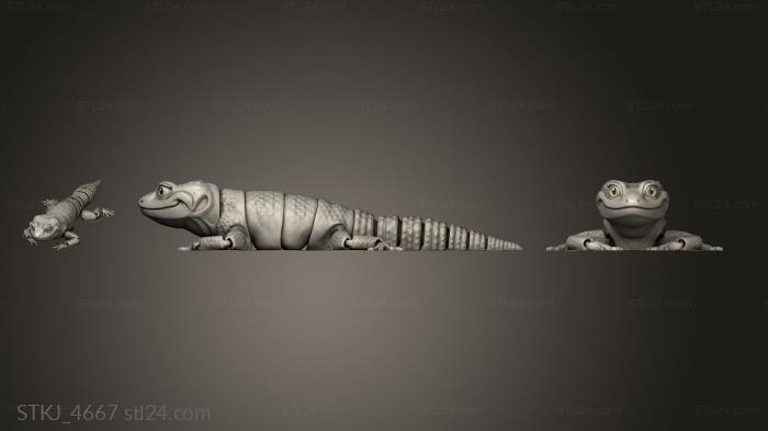Animal figurines (Mat Mire Makes Flexi Gecko Leo, STKJ_4667) 3D models for cnc