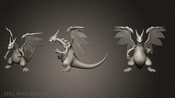 Animal figurines (MEGA Charizard, STKJ_4673) 3D models for cnc