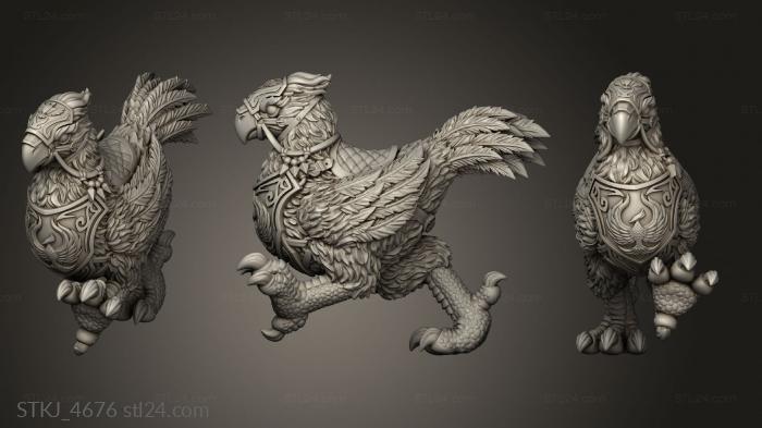 Animal figurines (Menagerie Miniature Big Bird Running, STKJ_4676) 3D models for cnc