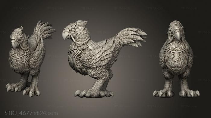 Animal figurines (Menagerie Miniature Big Bird Standing, STKJ_4677) 3D models for cnc