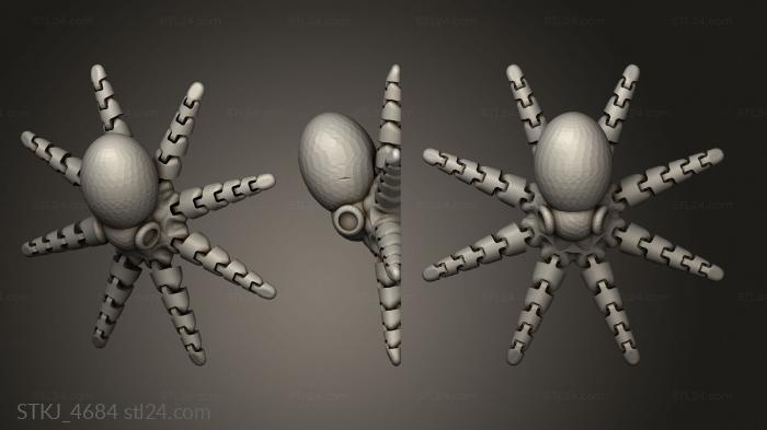 Animal figurines (Mini Octopus eyes, STKJ_4684) 3D models for cnc