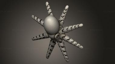 Animal figurines (Mini Octopus eyes, STKJ_4684) 3D models for cnc