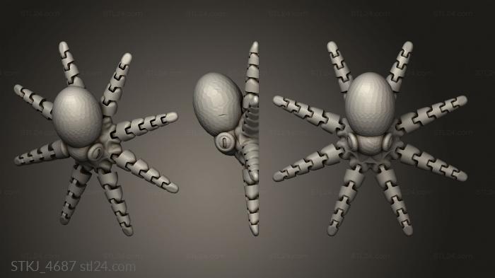 Animal figurines (Mini Octopus, STKJ_4687) 3D models for cnc