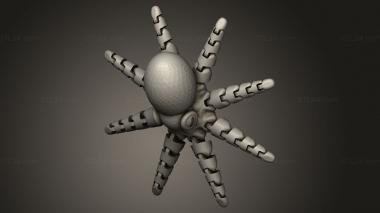 Animal figurines (Mini Octopus, STKJ_4687) 3D models for cnc