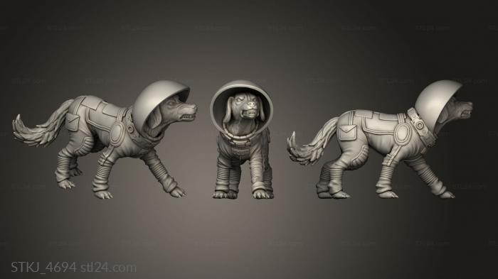 Animal figurines (Terrain Cosmo Goodest Boy cs cosmo space dog, STKJ_4694) 3D models for cnc