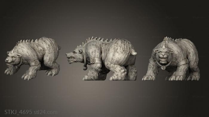 Animal figurines (Minotaur Tribe Druid Bear, STKJ_4695) 3D models for cnc