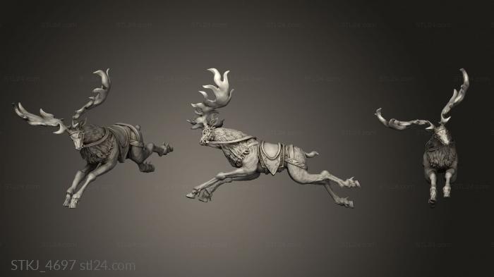 Animal figurines (Cavalry Elk land, STKJ_4697) 3D models for cnc