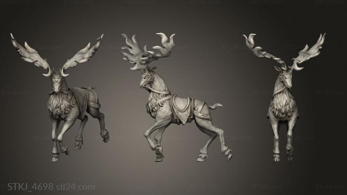 Animal figurines (Cavalry Elk lookdown, STKJ_4698) 3D models for cnc