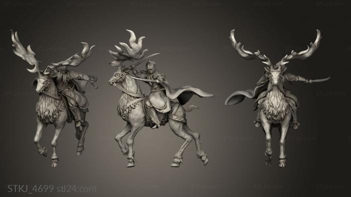 Animal figurines (Cavalry elk lookup, STKJ_4699) 3D models for cnc