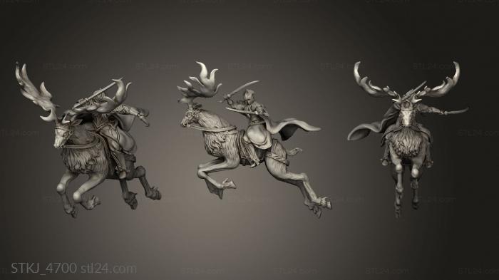 Animal figurines (Cavalry elk lookup, STKJ_4700) 3D models for cnc