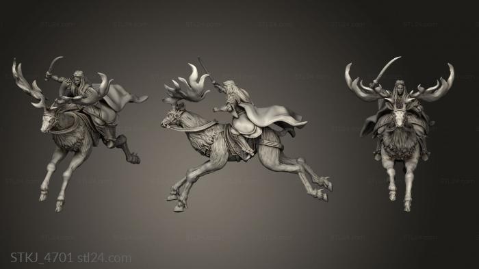Animal figurines (Cavalry elk lookup, STKJ_4701) 3D models for cnc
