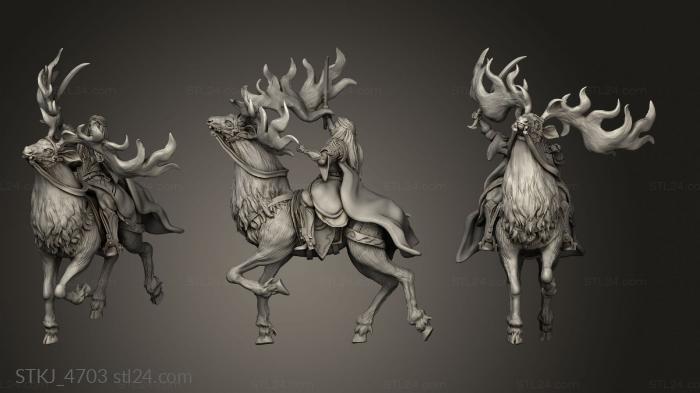 Animal figurines (Cavalry elk lookup, STKJ_4703) 3D models for cnc