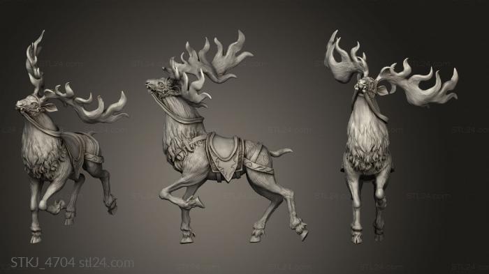 Animal figurines (Cavalry Elk lookup, STKJ_4704) 3D models for cnc