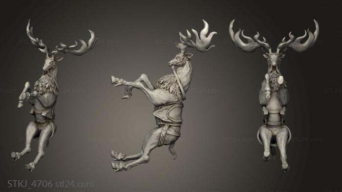 Animal figurines (Cavalry Elk prepare, STKJ_4706) 3D models for cnc