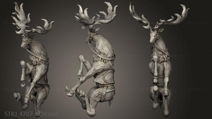 Animal figurines (Cavalry Elk ram, STKJ_4707) 3D models for cnc