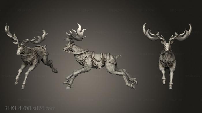 Animal figurines (Cavalry Elk, STKJ_4708) 3D models for cnc