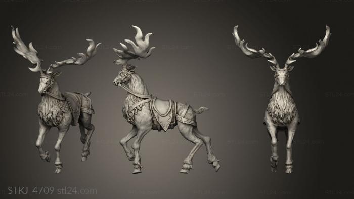 Animal figurines (Cavalry Elk, STKJ_4709) 3D models for cnc