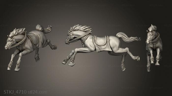Animal figurines (Cavalry Horse land, STKJ_4710) 3D models for cnc