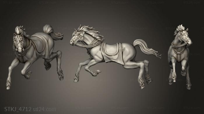 Animal figurines (Cavalry Horse rear up, STKJ_4712) 3D models for cnc