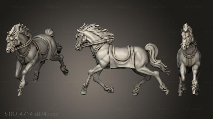 Animal figurines (Cavalry Horse walk, STKJ_4714) 3D models for cnc