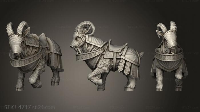 Animal figurines (mounts mountain goat heavied, STKJ_4717) 3D models for cnc