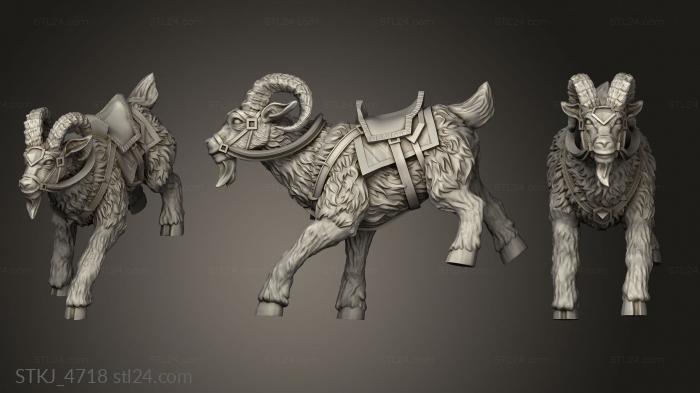 Animal figurines (mounts mountain goat lighted, STKJ_4718) 3D models for cnc