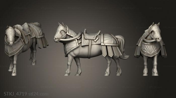 Animal figurines (mounts pony heavy, STKJ_4719) 3D models for cnc