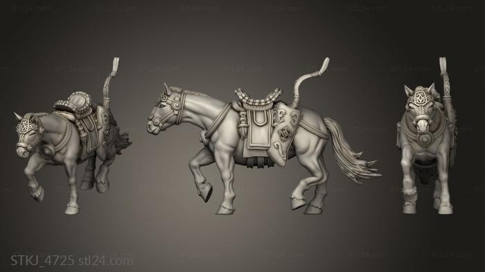 Animal figurines (Cavalry Horse Mount, STKJ_4725) 3D models for cnc