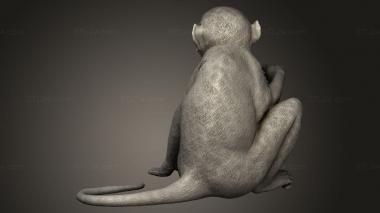 Animal figurines (monkey sitting, STKJ_4731) 3D models for cnc