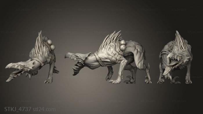Animal figurines (monster hound, STKJ_4737) 3D models for cnc