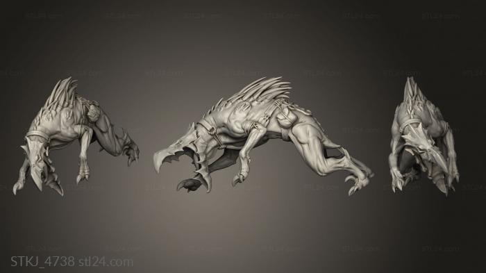 Animal figurines (monster hound, STKJ_4738) 3D models for cnc