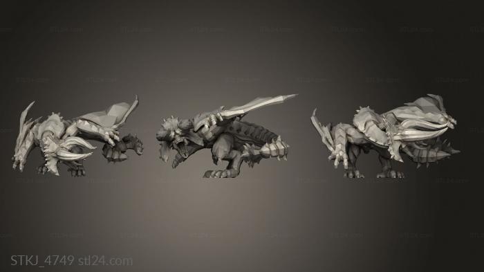 Animal figurines (Monster Diablos Corrected for, STKJ_4749) 3D models for cnc