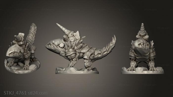 Animal figurines (Monster Mini Clockwork Land Shark, STKJ_4761) 3D models for cnc