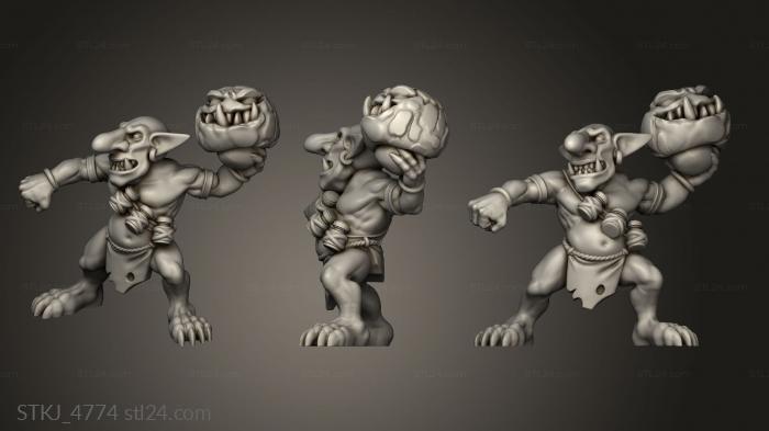 Animal figurines (moonshine snotling thrower, STKJ_4774) 3D models for cnc