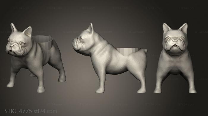 Animal figurines (moosie the bulldog loves air plants piddle, STKJ_4775) 3D models for cnc